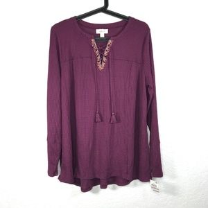 Style & Co Plus Size Waffle Knit Thermal Sweater